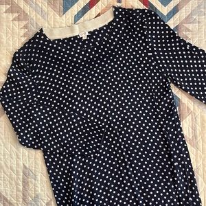 J Crew Crewneck Sweater - Navy / White Polka Dots